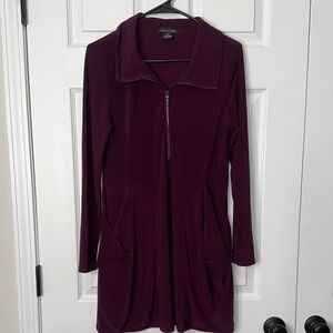 Elegant Long Sleeve Dress in Rich Purple